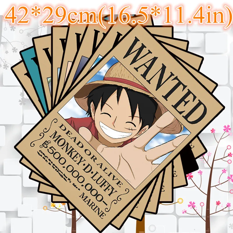 9 * 42x29cm NOUVEAU One Piece Wanted Affiche Anime Autour De