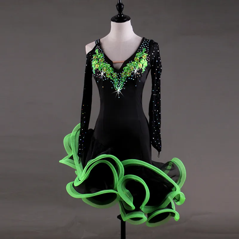 2018 Style Latin Dance Dress for Women with Rhinestones and Tassel in  Spandex Satin Custom Made from Dhgate Stage Wear - price 74.28