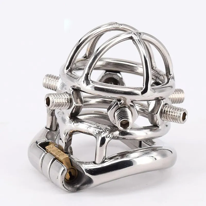 Dispositivi di castità per uomini Gabbia di castità in metallo Cazzo in acciaio inossidabile Cintura maschile Anello del pene Giocattoli del sesso Bondage Lock
