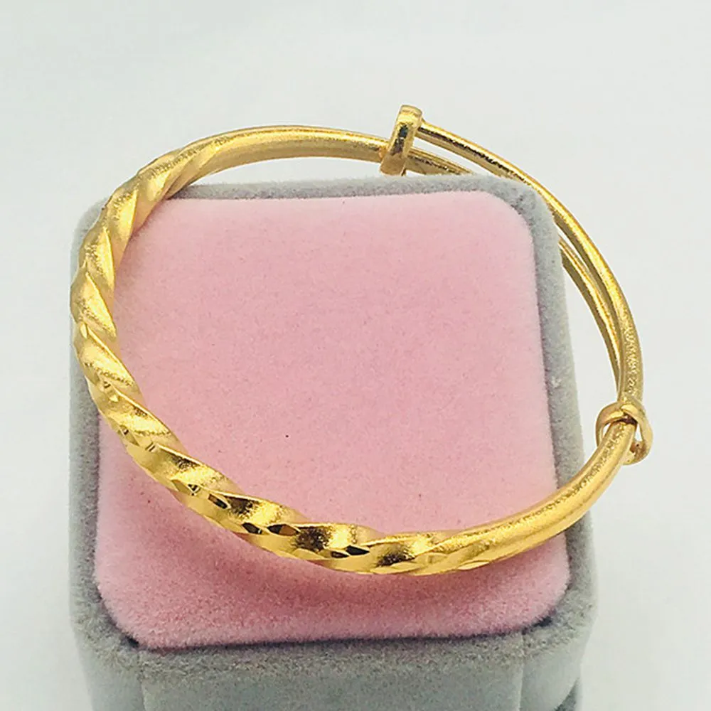 Вибристые женские браслеты сплошные 18K желтое золото заполнено мода регулируемый браслет браслет подарок Di 6CM классический стиль