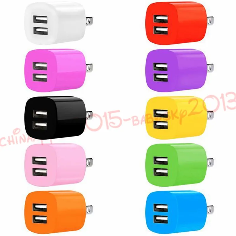 5V 1A USB único 2A + 1A Puertos USB duales US Eu Ac adaptador de enchufe de cargador de pared para el hogar para iphone 6 7 htc lg para samsung s6 s7 edge