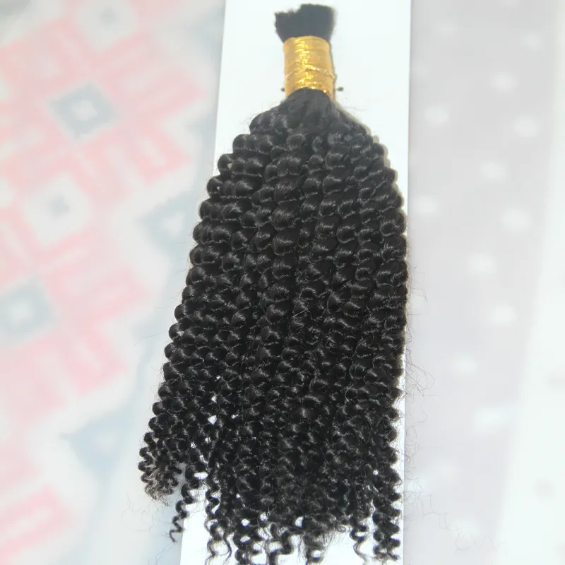 1 Jet black 1 Bundles 10 à 26 pouces cheveux tressés humains en vrac sans trame mongol Afro crépus bouclés cheveux en vrac pour Braiding1762088