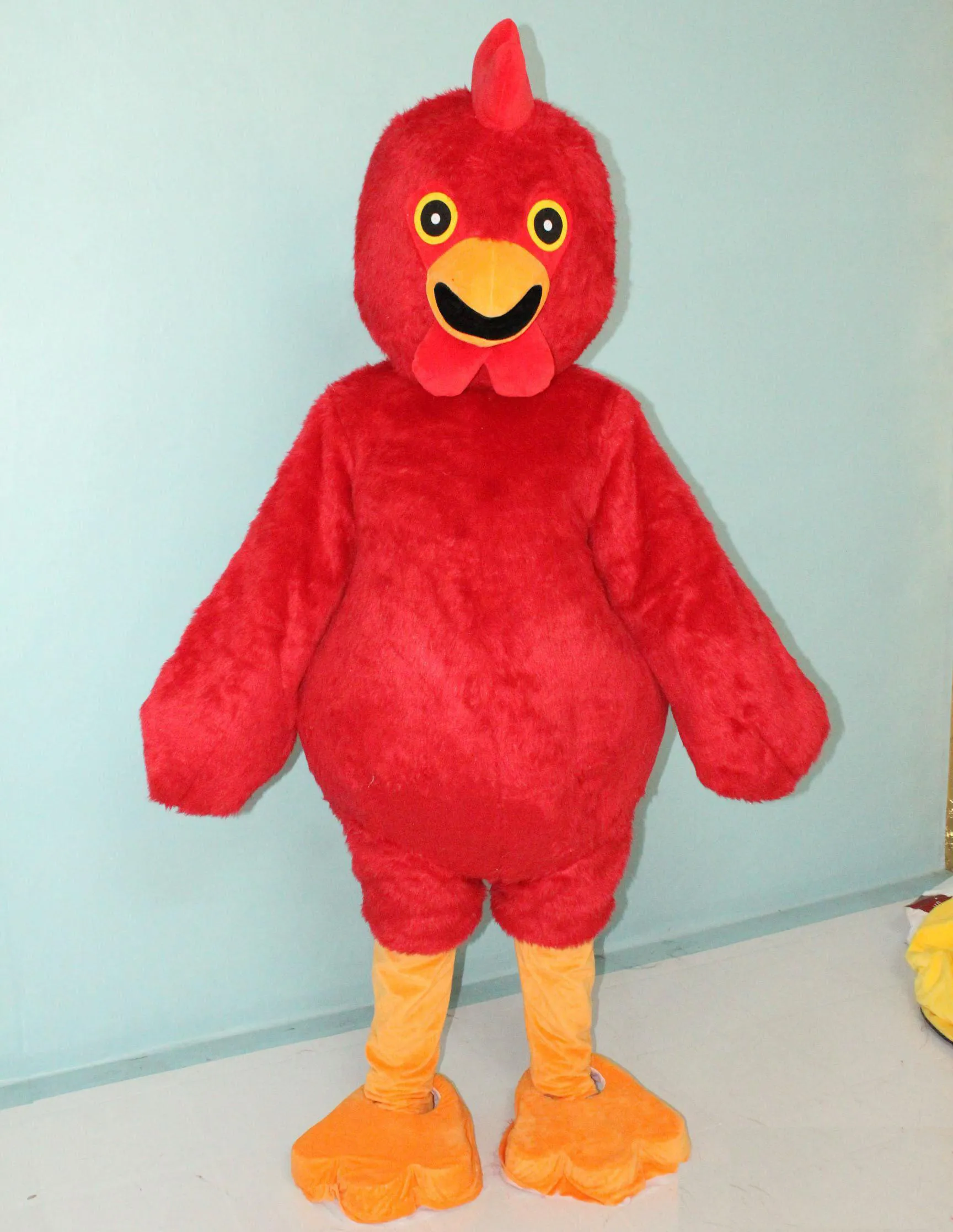 Högkvalitativ varm röd färg kyckling maskot kostym höns kostym för vuxna att bära till salu