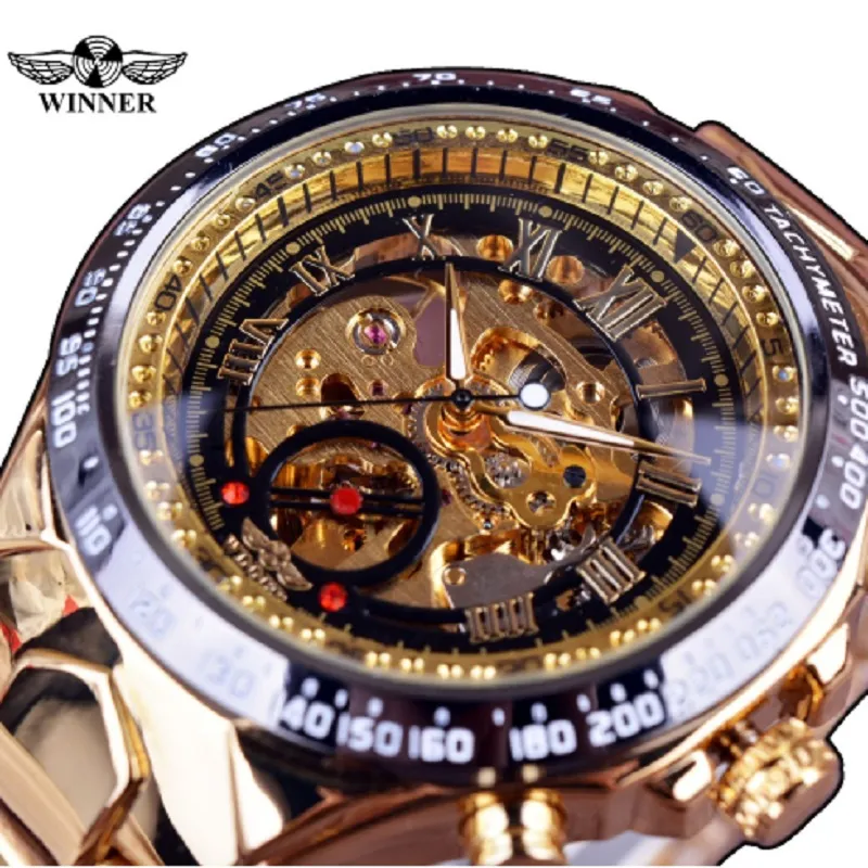 Acquistare Vincitore NUOVO NUMERO Sport Design Bezel Golden Watch Orologi  Da Uomo Top Montre Homme Orologio Uomo Scheletro Automatico Scheletro  Economico | Consegna Veloce E Qualità | It.Dhgate