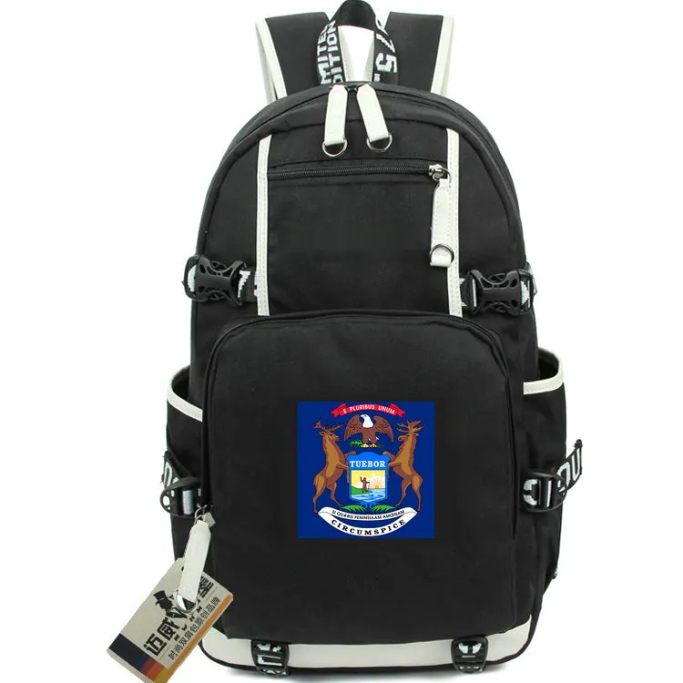 Acquistare Michigan Zaino Wolverine Stato Di Bandiera Zainetto LAmerica MI  Zainetto USA Sacchetto Di Scuola Sport Portatile Zaino Giorno Pack Outdoor  Economico | Consegna Veloce E Qualità | It.Dhgate