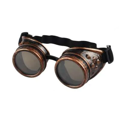 빈티지 스타일 Steampunk 안경 용접 펑크 고딕 안경 코스프레 2018 새로운 브랜드 디자이너 패션 여름 야외 안경
