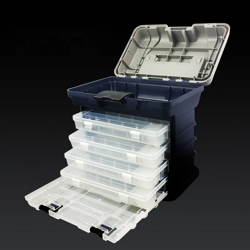 A 4 Layer Fishing Tackle Box Lures Storage Tray Bait Case Tool