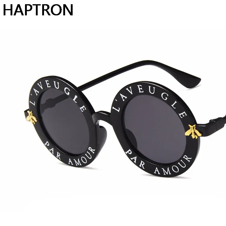 Kleine Bienen Sonnenbrille Frauen/Männer Brandbrille Lady Runde Sonnenbrille Hip Hop Style Gafas