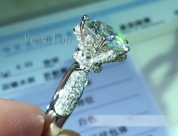 Kampanj 94%rabatt på Vecalon Engagement Wedding Band Ring for Women 3CT CZ Diamonique Ring 925 Sterling Silver Female Finger Ring2399