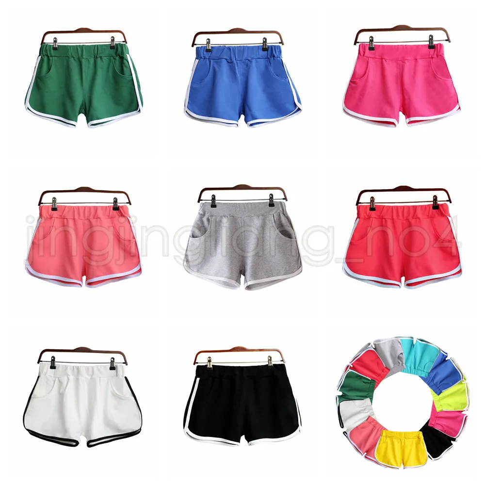 8 färger kvinnor bomull yoga sport shorts gym homewear fitnessbyxor sommar shorts strand löpande övning byxor aaa598 10st