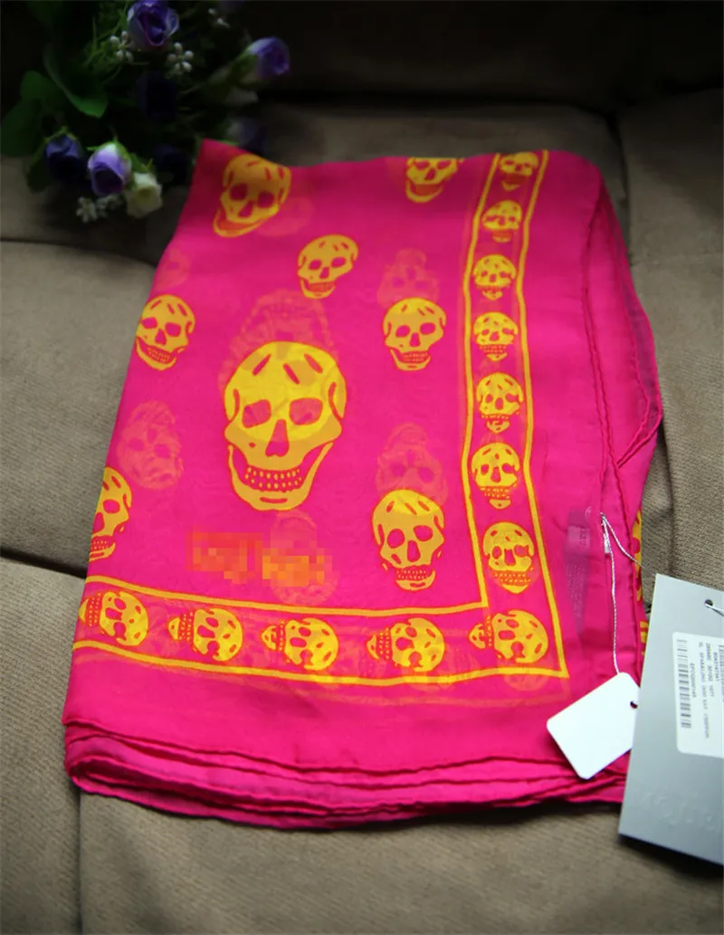 Brand designer skull scarf for women and men Best quality 100% pur silk satin fashion women brand scarves pashmina shawls