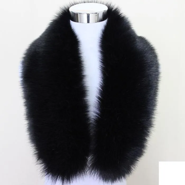 Hot Fashion Unisex Faux Fox Fur Collar Scarf Shawl Neck Men Women Wrap Stole Scarves Faux Raccoon Fur Winter Collar