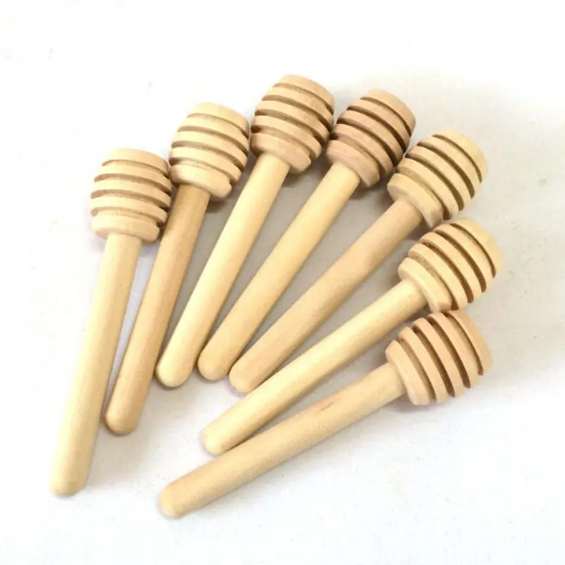 New 8cm Long Mini Wooden Honey Dip Stick Honey Dippers Party Supply