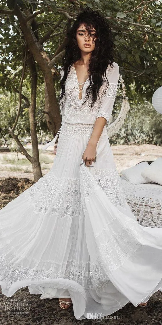 Summer Style Backless Beach Wedding Dresses Off The Shoulder Flowing  Elegant Boho Bridal Dresses A Line Vintage Greek Goddess Wedding Gown From  Beautypalace, $100.26 | DHgate.Com