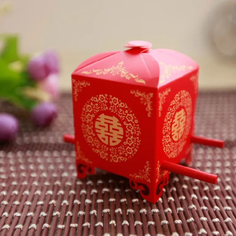 creative bride sedan chair candy box Chinese paper gift box wedding favor boxes wen5865