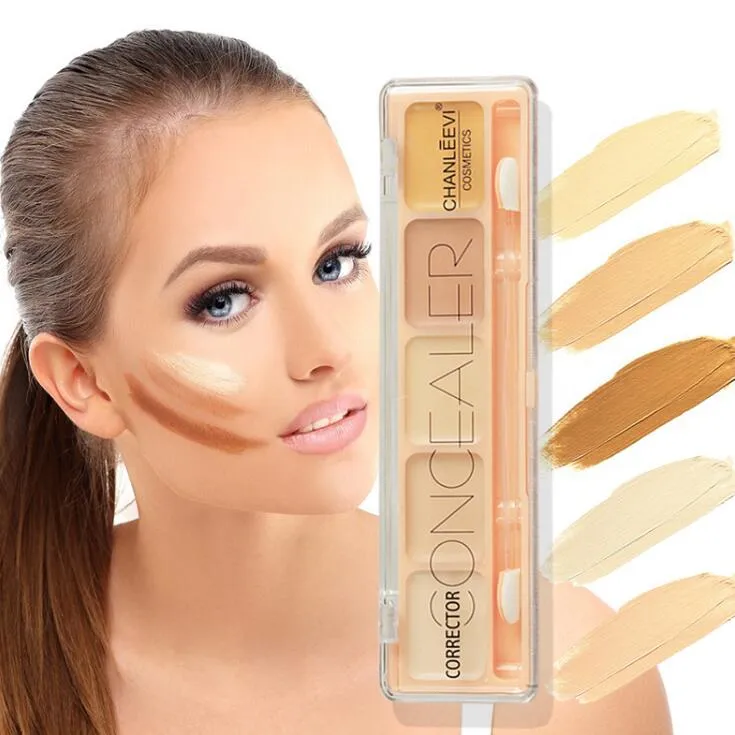 Nouvelle Arrivée Base 5 couleur Contour Correcteur Maquillage Hydratant Fondation Correcteur Couverture Peau Crème Visage Maquiagem