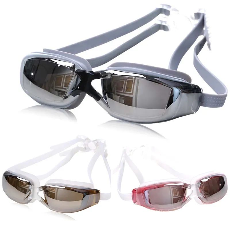 2018 Новый Мужчины Женщины Googles анти туман УФ - защита плавательный очки профессиональный гальваническим водонепроницаемый плавать очки для взрослых очки