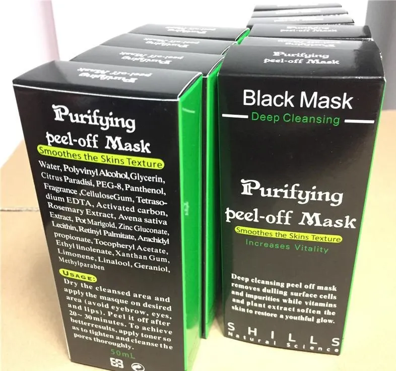 gorąca czarna maska ​​ssania przeciwstarzeniowe 50 ml szyliny głębokie oczyszczanie oczyszczające obieraj czarną maskę twarzy Usuń maski skłonne