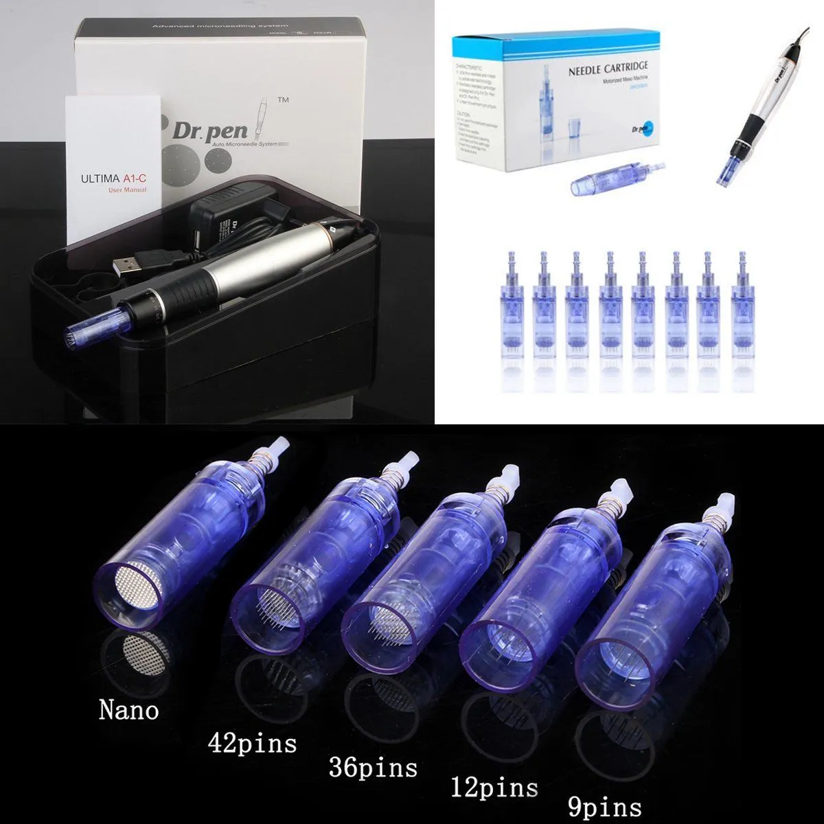 Suggerimenti le cartucce degli aghi il timbro Microneedle automatico elettrico Ultima A1 DermaPen Dr Pen Anti Acne Skin Care