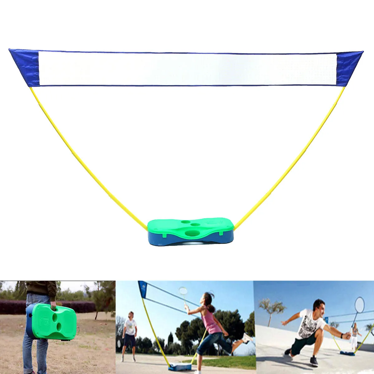 Filet De Badminton Extérieur Avec Base En Plastique 3 En 1 Filet