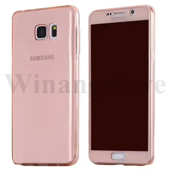 Coque Ultra fine transparente à 360 degrés, étui souple en caoutchouc TPU 2 en 1, couverture avant et arrière, corps complet pour samsung