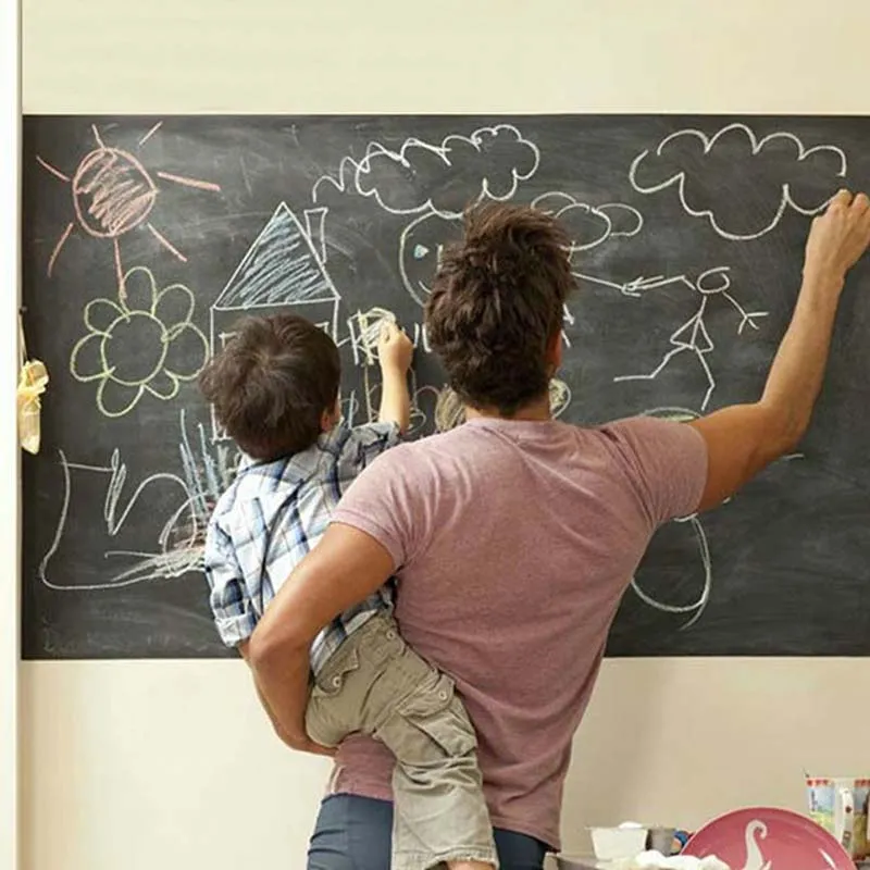 Vinyl Erasable Chalkboard Wall Sticker Home Decative Chalkboard Sticker Removable Blackboard Wall Poster Mural For Kids Children 200X45cm