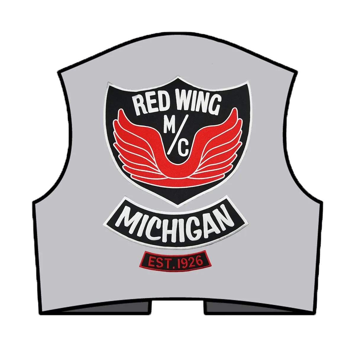 Red Wing Motorcycle Club Vest Patch Outlaw Biker MC Farben Bugelsruckende 33 Cm Kostenloser Versand Von 29 12 DHgate