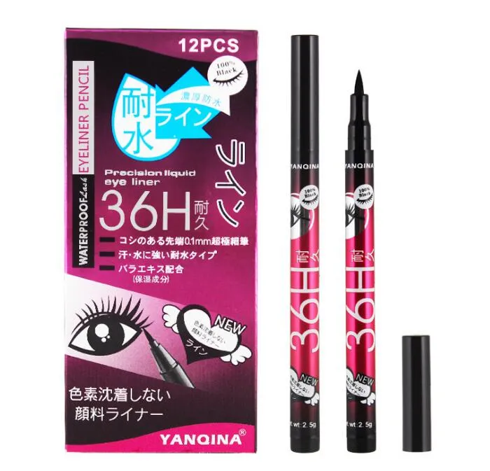 Nuevo 36H impermeable líquido negro delineador de ojos lápiz antideslizante delineador de ojos pluma para maquillaje cosmético uso en el hogar calidad envío rápido
