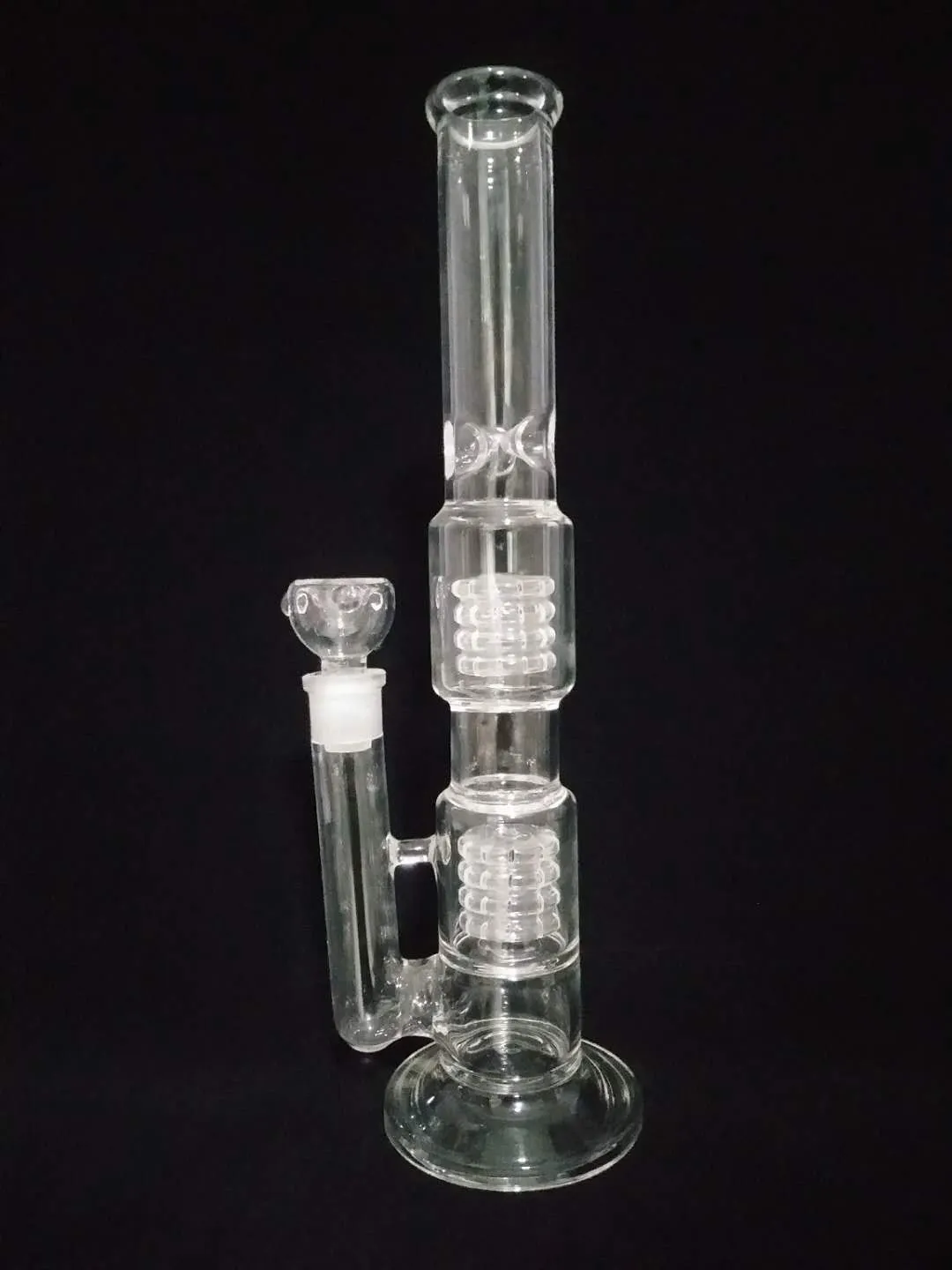 2018 Nyaste 32cm Glas Bong Glas Vattenrör Glas Bongs med 14mm Joint White 