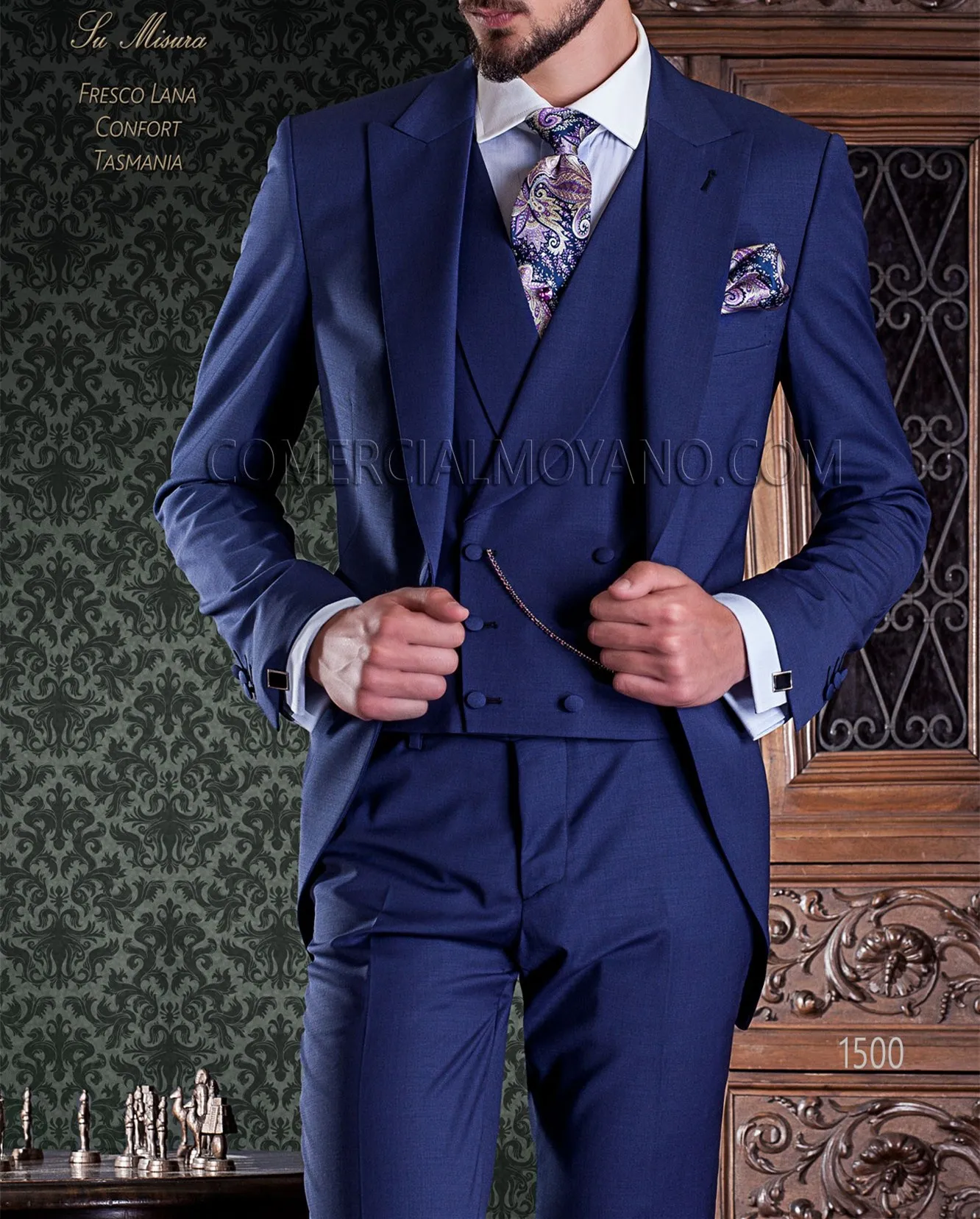 Nieuwe Collectie Blauw 3 Stuk Pak Mannen Bruiloft Tuxedos Peak Revers Slim Fit Bruidegom Tuxedos Heren Diner Prom Blazer (Jas + Broek + Tie + Vest) 1160