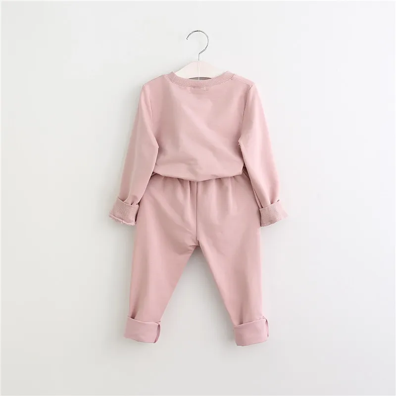 2018 Frühling Herbst Kinder Kleidung Sets Baby Kleidung Baumwolle Vögel Druck Sweatshirts Hosen Hosen Koreanische Mädchen Casual Trainingsanzüge