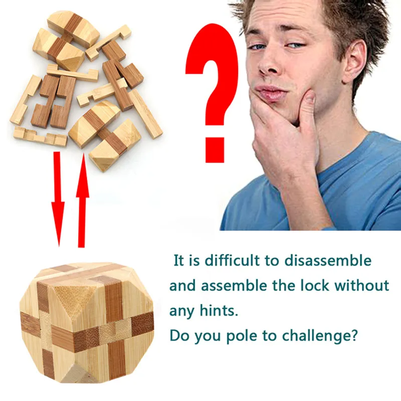 DMZK Puzzle Tetris 3D En Bois – Casse-tête Géométrique – Kong Mingsuo Luban – éducatif