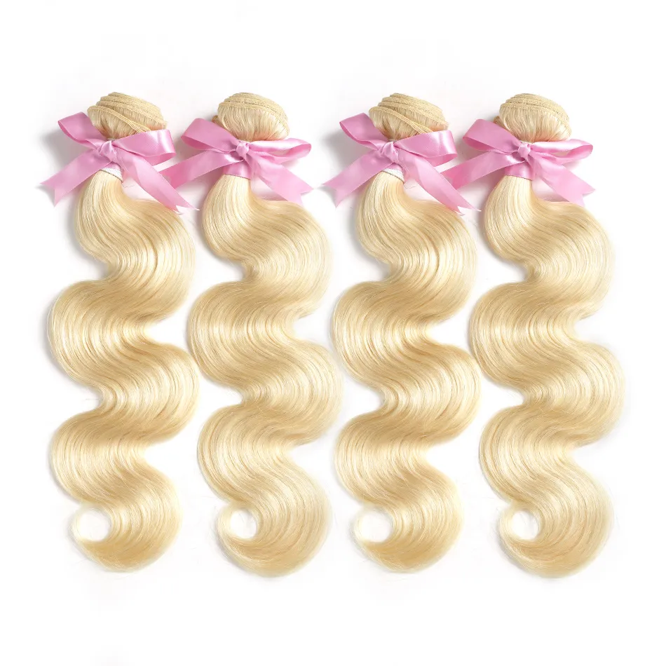 ELIBESS HAIR- 브라질 3pcs / Lot # 613 Blonde Hair Bundles 바디 웨이브 100 % Human Remy Hair Weaves