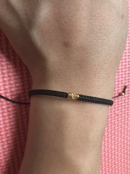 Zilver / vergulde schedel hoofd armband gevlochten zwart wax koord touw charme handwerk eenvoudige ontwerp armband mannen vrouwen