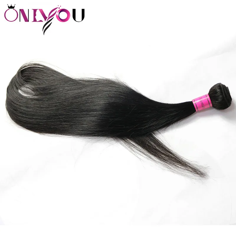 Onlyou Hair Products 40 Polegada Reta Feixes de Cabelo Humano Vison Brasileiro Peruano Indiano Malaio Macio Reto Remy Extensões de Cabelo Virgem