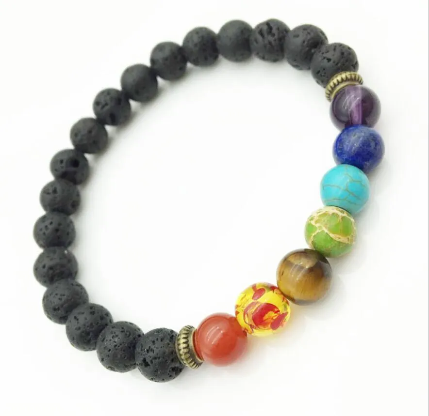 Lava Rock Frisado Fronteiras Pulseiras Nova Pedra Natural Charme Jóias Punk Pedra Buffs Pulseira Turquesa