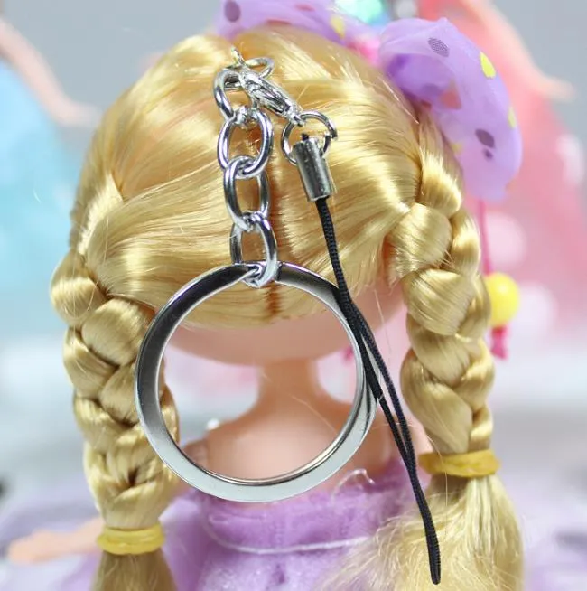 Princess Wedding Doll Backpack Keychain Keyring Pendants Charm Toy throw favors Children Kids Gifts baby dolls 18cm