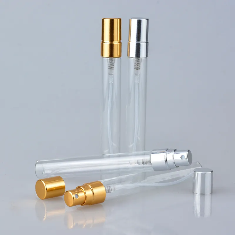 2ml 3 ml 5ml glasspray transparent glas parfymflaska resflaskor bärbara tomma provförpackningar kosmetiska behållare med aluminiumsprayer