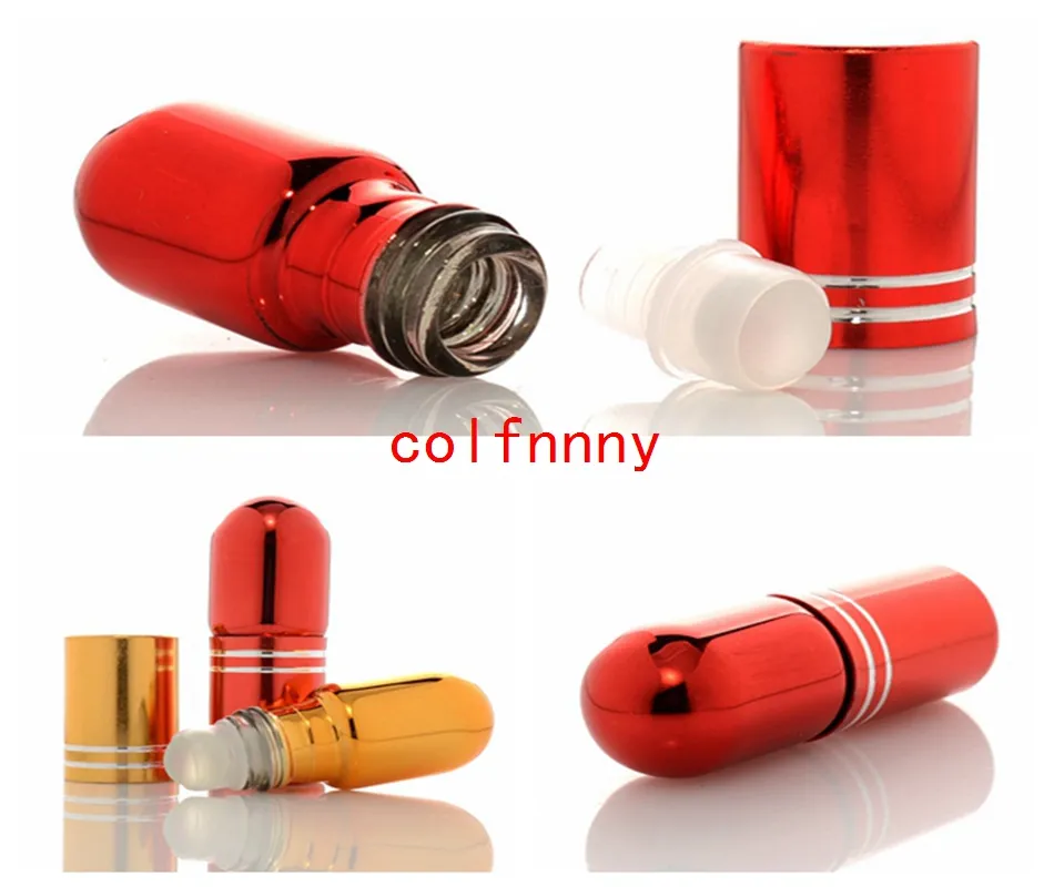 Fast Shipping 3ml Glass Roll On Bottle Mini Essential Oil Bottle Refillable Tiny Perfume Glass Vials 