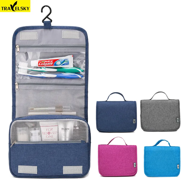 Travelsky Hot Portable Large Travel Organizer Women Waterproof Makeup Cosmetic Bag Men Toilet Hanging Storage Bags Make Up Kit