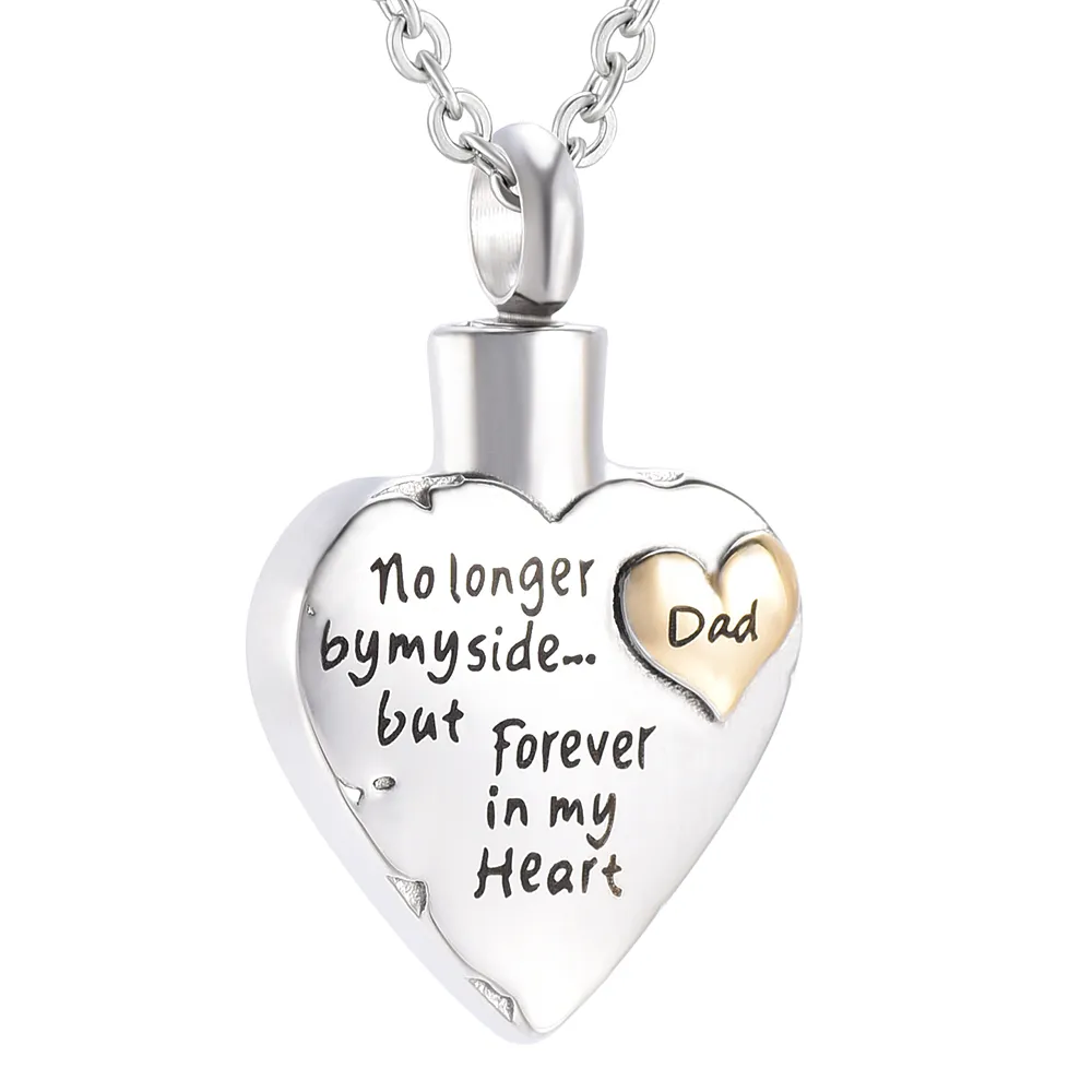 Stainless Steel New Arrival Memorial Ash Keepsake Urn Necklace For Dad Funeral Urn Casket Cremation Urn Necklaces Jewelry