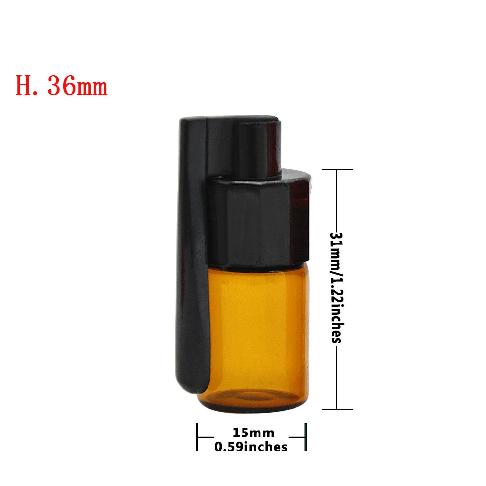 HONEYPUFF Wholesale Acrylic Glass Snuff Bullet Rocket Snorter Glass Spoon Storage Box Mixed Color easy to carry