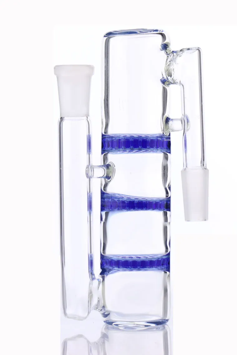 Tre honungskaka perc askfångare 14mm 18mm Joint Storlek Partihandel Toppkvalitet HC Kvinnlig Glass Catchers Gratis frakt