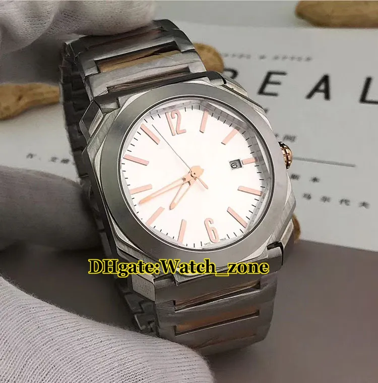 Yüksek Kalite 42mm Octo Solotempo 102105 Koyu Mavi Dial Asya 2813 Otomatik Erkek İzle Paslanmaz Çelik Band Gents Saatı