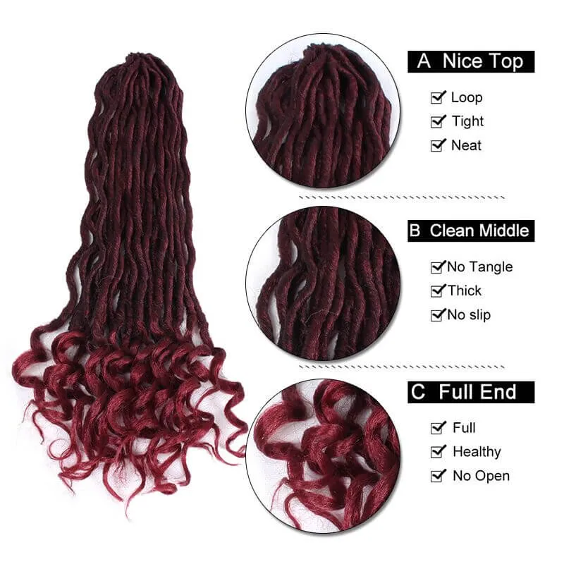 18quot tressage synthétique cheveux déesse locs Faux Locs bouclés crochet cheveux 18 pouces crochet tresses extensions de cheveux synthétiques pour Bl5759102