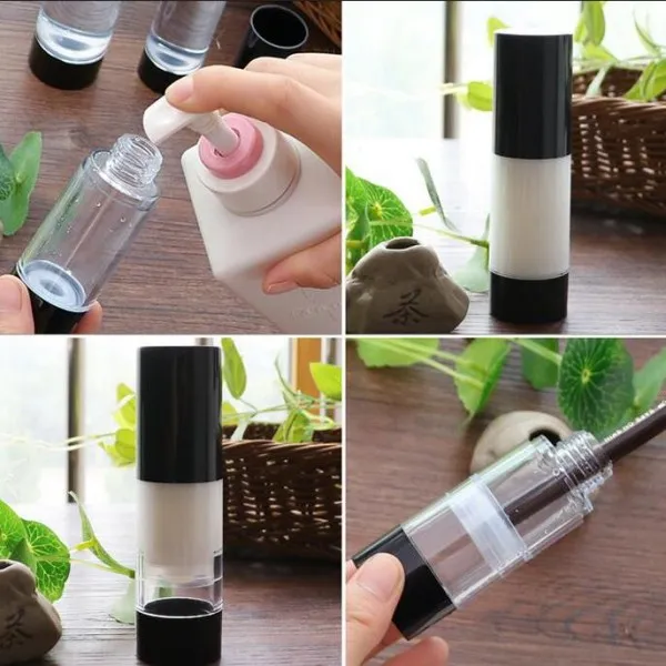 15 30 50 80 100 120ml Airless Pump Bottle Empty Travel Lotion Container Plastic Fine Mist Spray Bottles for Liquid foundation, Lotion, Essential oil, Shampoo