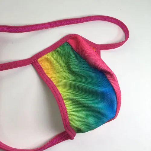 Męska woreczka gniatka gniazda niski sznur stawiający stringi wyposażony w torebkę Trójkąt z tyłu G7994 Elastyczne bieliznę Rainbow Color Printed255r