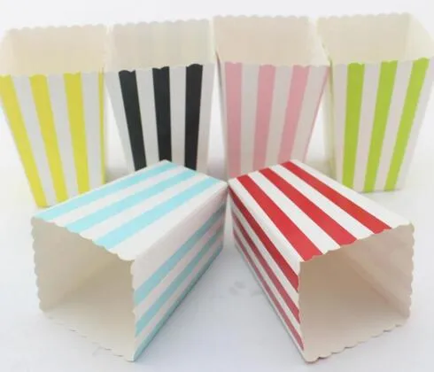 Wholesale Mini Party Paper Popcorn Boxes /Sanck Favor Bags Wedding Birthday Movie Party Supplies 