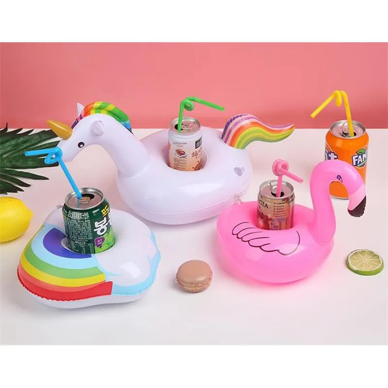2018 Unicorn Inflatable Cup Holder Drink Floating Party Beverage Boats Phone Stand Holder Pool Toys Party Supplies