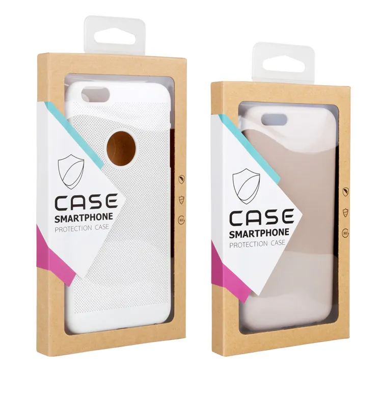 100pcs/Lot Phone Case Packaging Box Kraft Paper Package for iPhone 11 pro max Samsung S11 Protector For iPhone 7 X Leather Cover